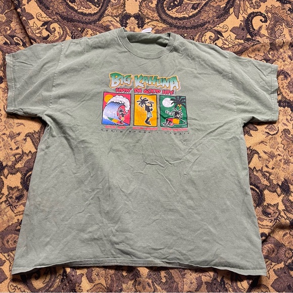 Other - Vtg Big Kahuna‎ Reggae North Shore Hawaii Travel Green Shirt Mens Size XL